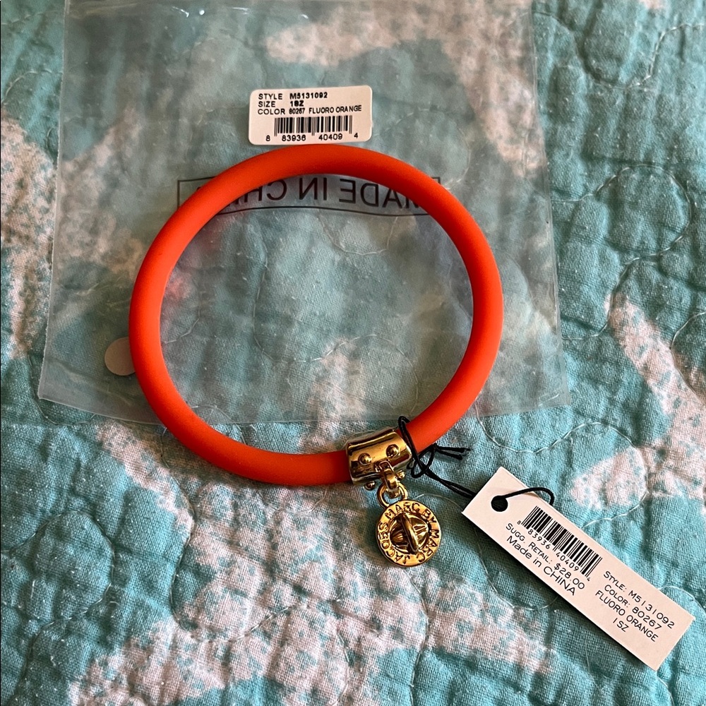 Marc By Marc Jacobs Orange Bracelet with Gold Charm